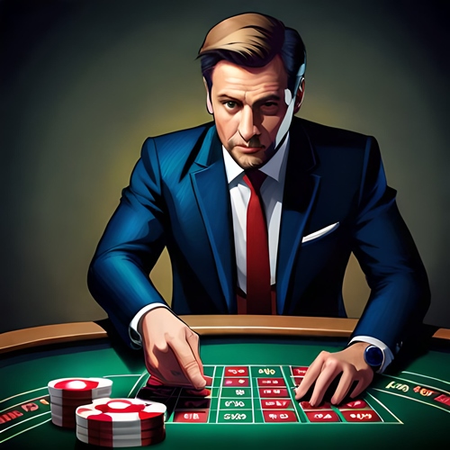 Un jugador de casino en una mesa, sin VPN
