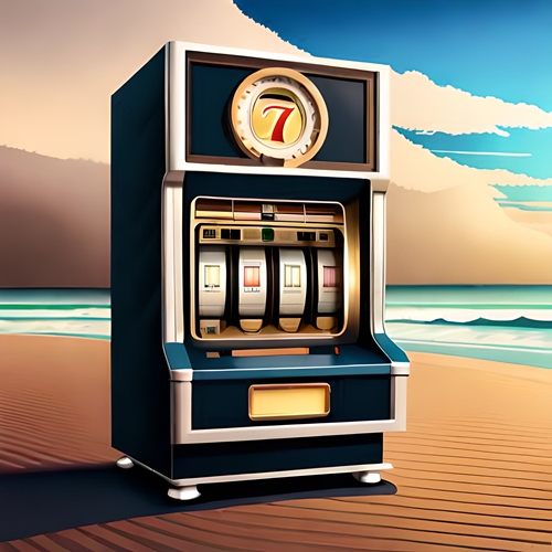 Una máquina tragamonedas en la playa